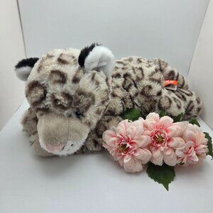 Wild Republic Snow Leopard Grey White Black Plush Toy Stuffed Animal 10”